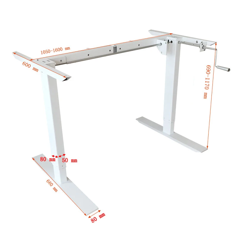 manual crank adjustable stand up desk legs height adjustable table frame for office coffee and work smart lift metal table frame