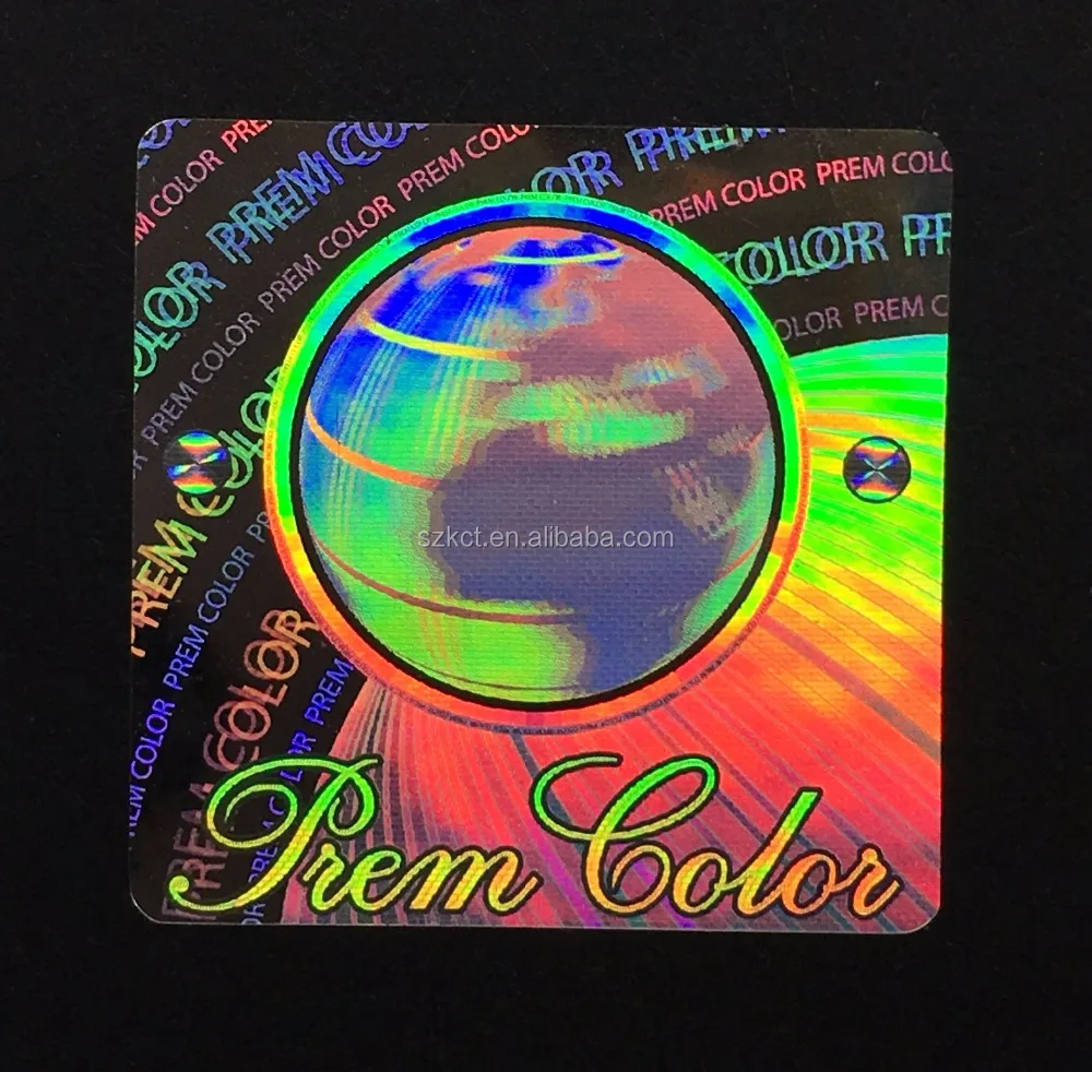 Anti-Counterfeit,Durable,Holographic Feature and PET, Material 3d security custom hologram stickers