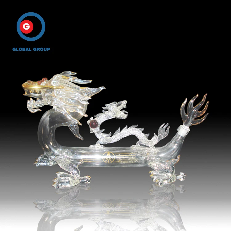 Высокое качество уникальный резной Стекло экрана печати китайский дракон ремесло бутылки вина