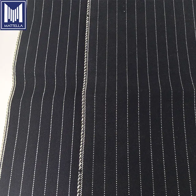 ZLS319 cheap price 100pct cotton drill close selvage black weft striped selvedge denim jeans fabric roll wholesale