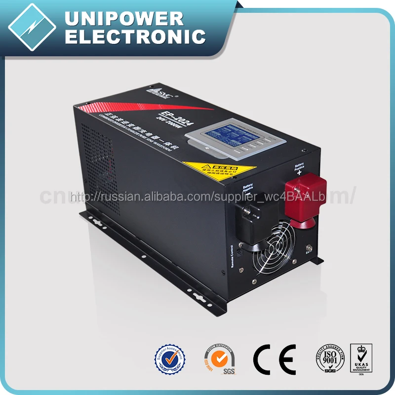 1000W, комбинированного зарядного инвертор чистый синус волны ЦП ЖК пульт управления 12/24/48V конвертер