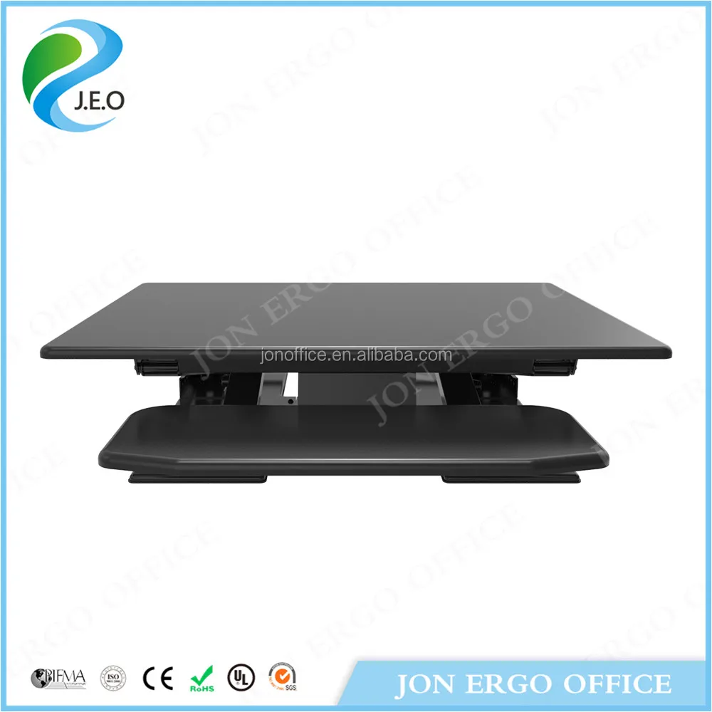 
JEO LD08 Standing Desk - Adjustable Height Desk Riser - Sturdy 32in. Wide Sit Stand Up Desk with Retractable Keyboard Tray 