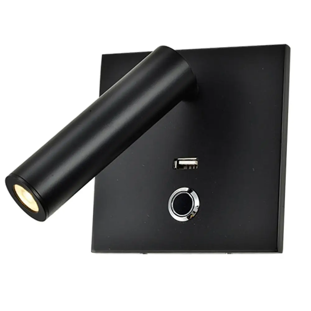 Zhongshan hotel 2.5W design decor aluminium interior decoration gold led USB headboard wall lamp