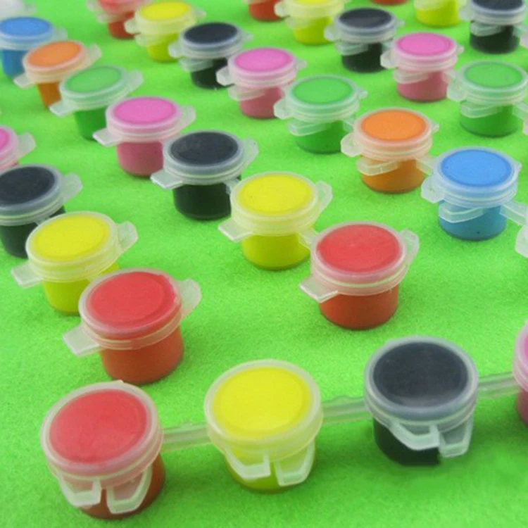 Wholesale non washable 6pcs Colors 3ml DIY Fabric Paint Set for Kids