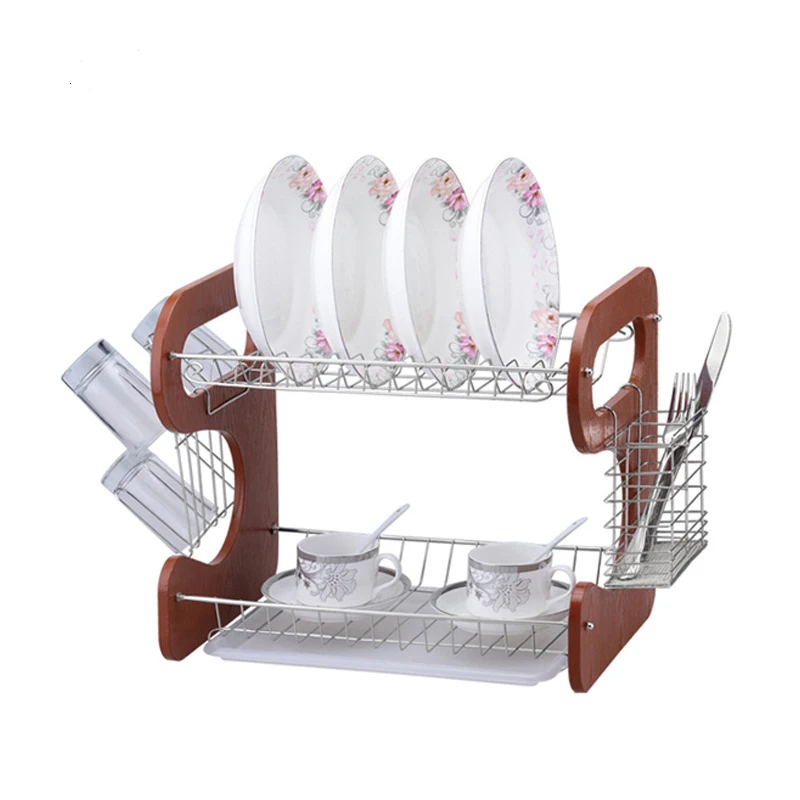 Amazon counter top  Kitchen composite panel & metal wire Plated Chrome over the Sink 2 Tier Dryer Dish Rack