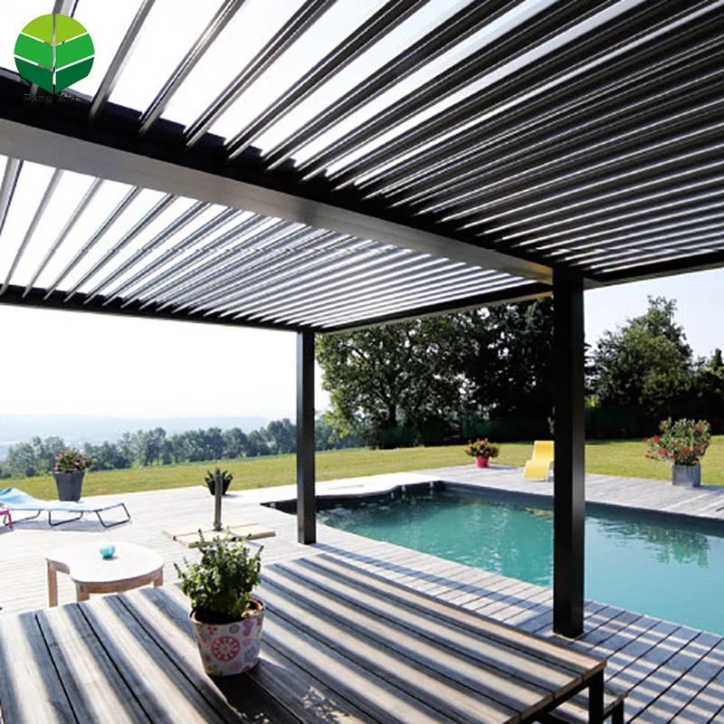 Custom Remote Control Retractable Full Cassette Motorized Awning for Outdoor Metal Aluminum Pergola Garden Decorations No Wood