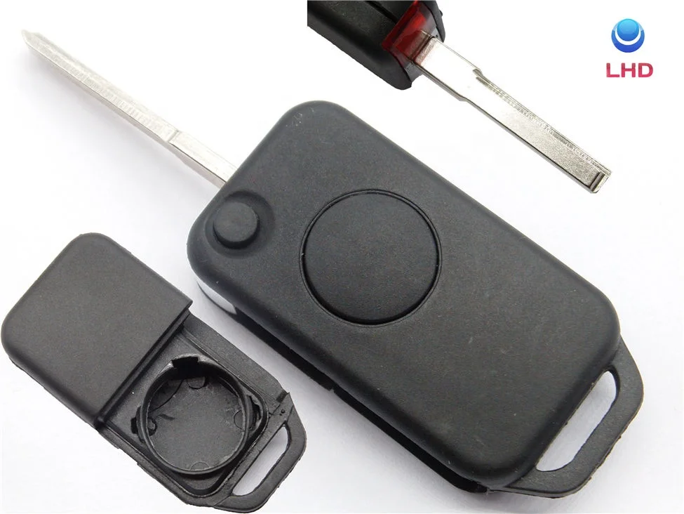 Promotional 1 button flip remote car key blank case cover for Mercedes Fob with YM30 blade