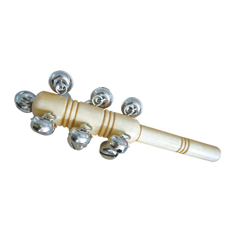Manufacture Musical Wood Baby Rattle Hand Bells for Kids