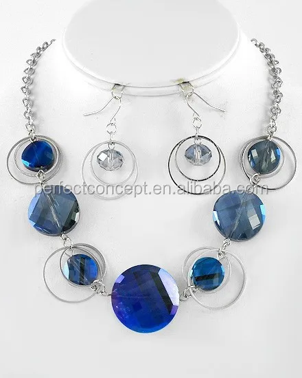 Handmade glass beads Fashion Necklace Earring Sets Multi rows beads Necklace Beads Statement Necklace