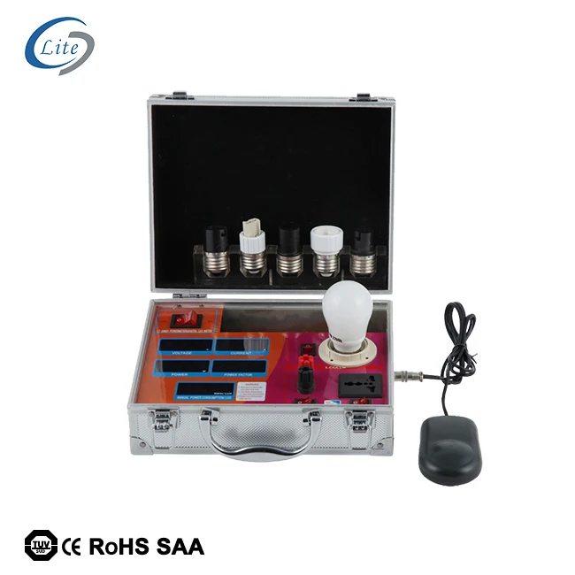 China Supplier LED Bulb Testing Machine-- Lux Power AC power meter with dimmer and Euro socket Led tester