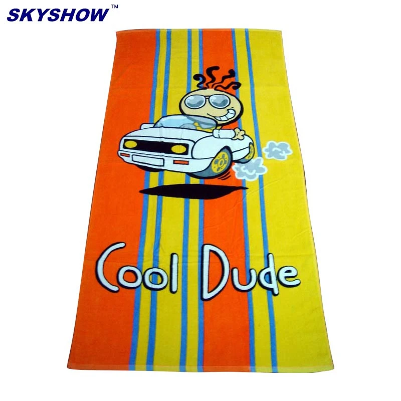 Custom Printed Beach Towel With Inflatable Pillow Cotton Towel