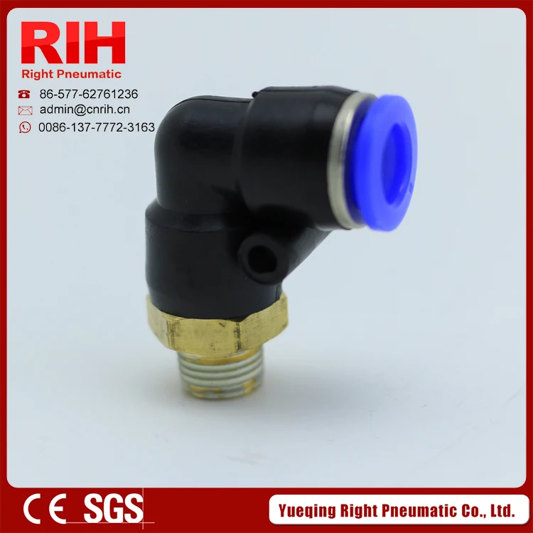 RIH Пневматический Пластиковые 90 Градусов Локоть Разъем Быстрый Push In Совместных Фитинги