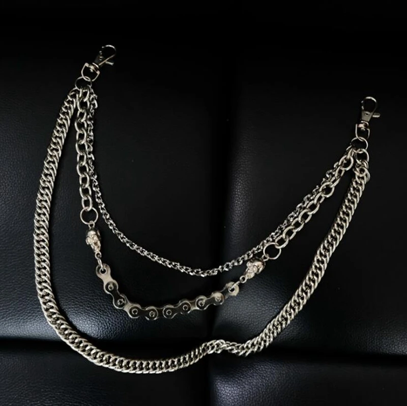 Мужские цепочки в стиле рок Dreamtop DTF334 модные однотонные штаны из сплава хип-хоп с цепочкой на талию для