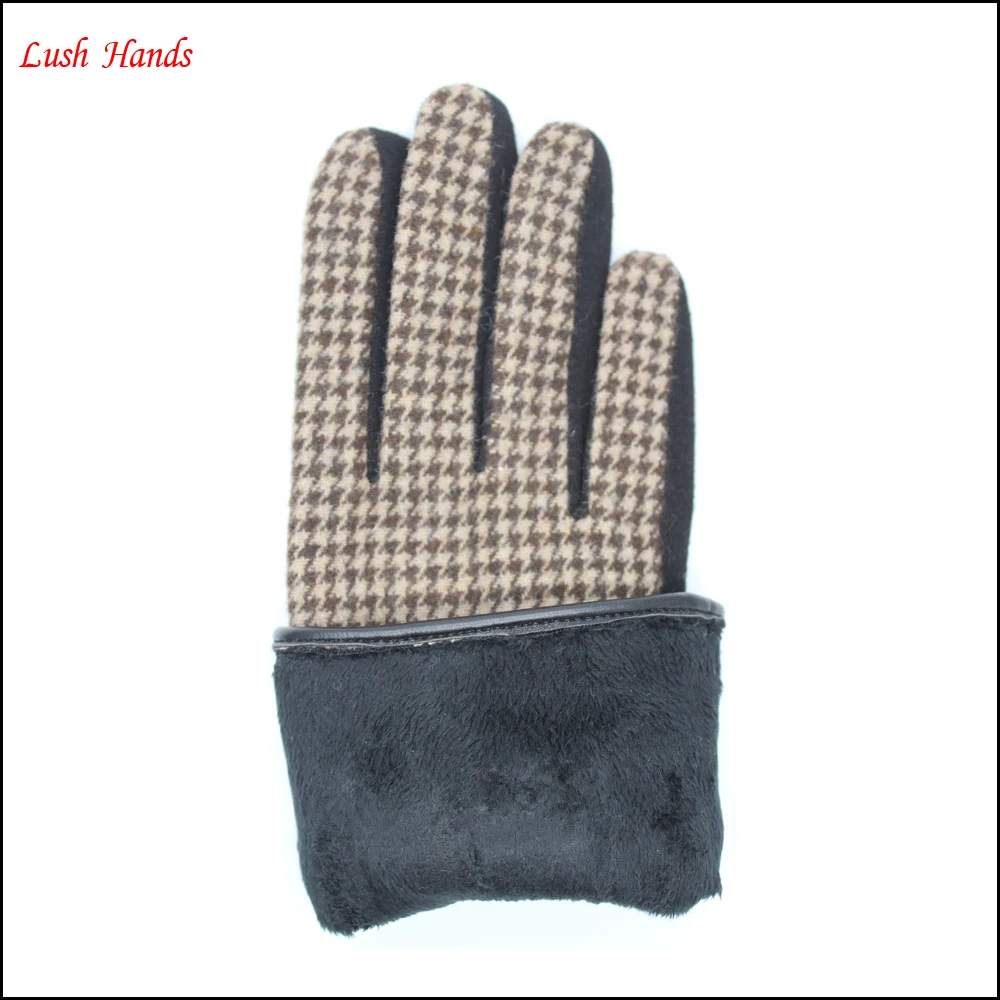 
ladies new style spandex velvet gloves with leather bow 