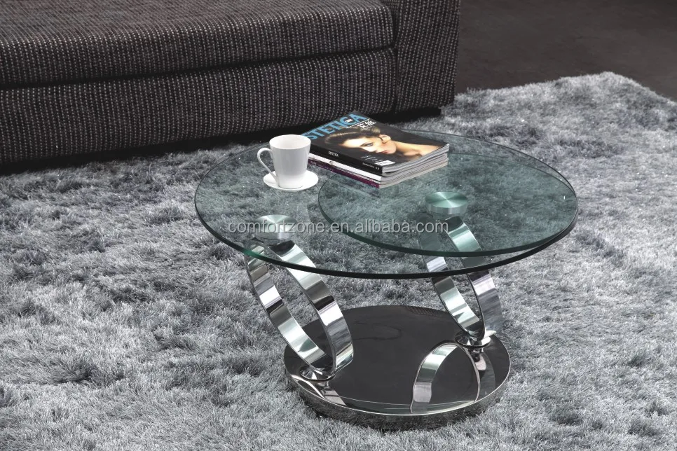 
C8041 movable swivel glass coffee table models for home using 