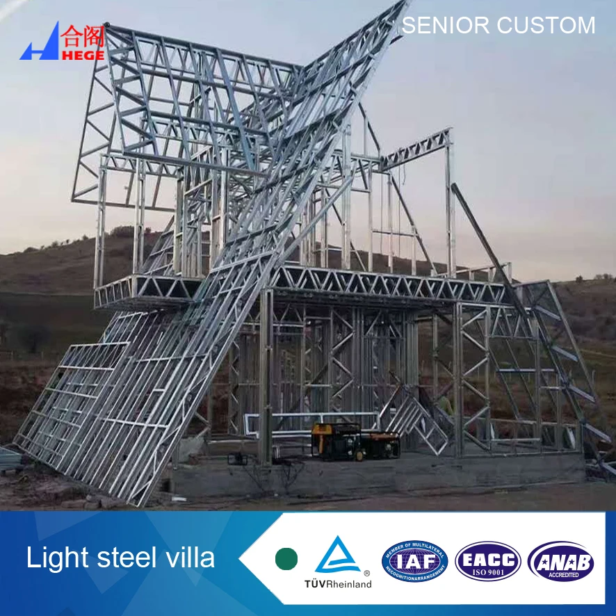 
China manufacturer triangle house Villa Light steel villa in Europe 