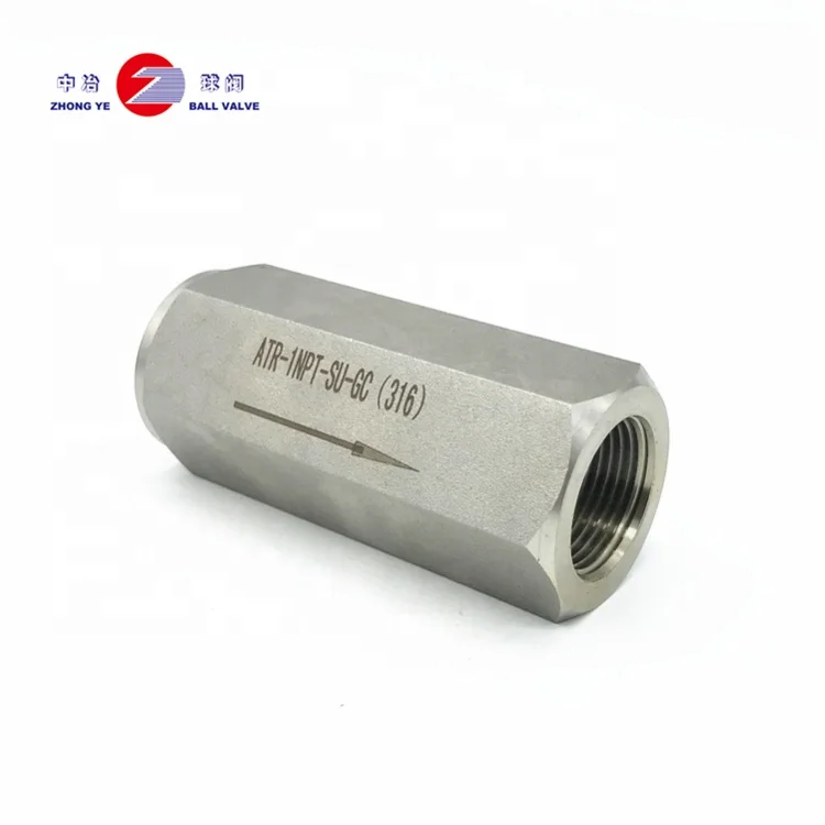 Manufactory direct check  High pressure ss304 non return straight female thread horizontal check valve