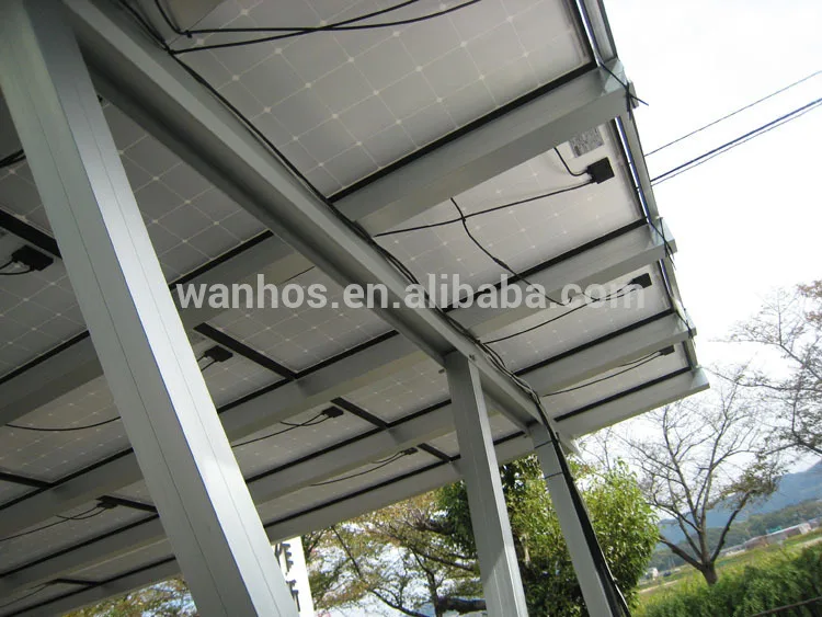Parking lot energy-saving aluminium solar roof carport racking structure waterproof photovoltaic canopy supports