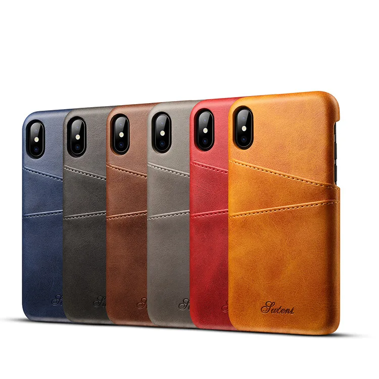High Quality Phone Accessories Luxurious Genuine Leather Phone Case for IP XS 6/7/8 plus with Card Slot for phone 15