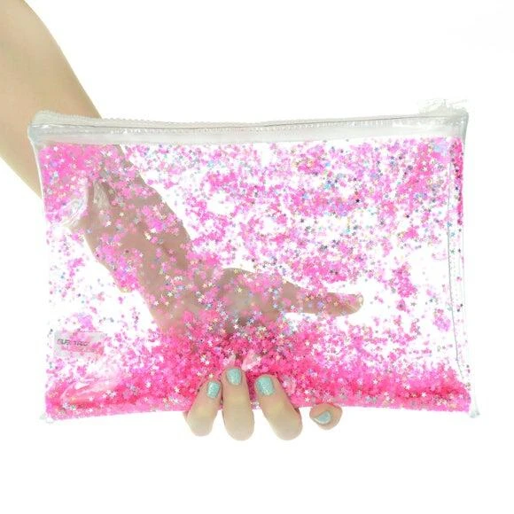 New Fashionable Sequins Glitter PVC Cosmetic Bag Makeup Zipper Packing Travel Custom Pouch