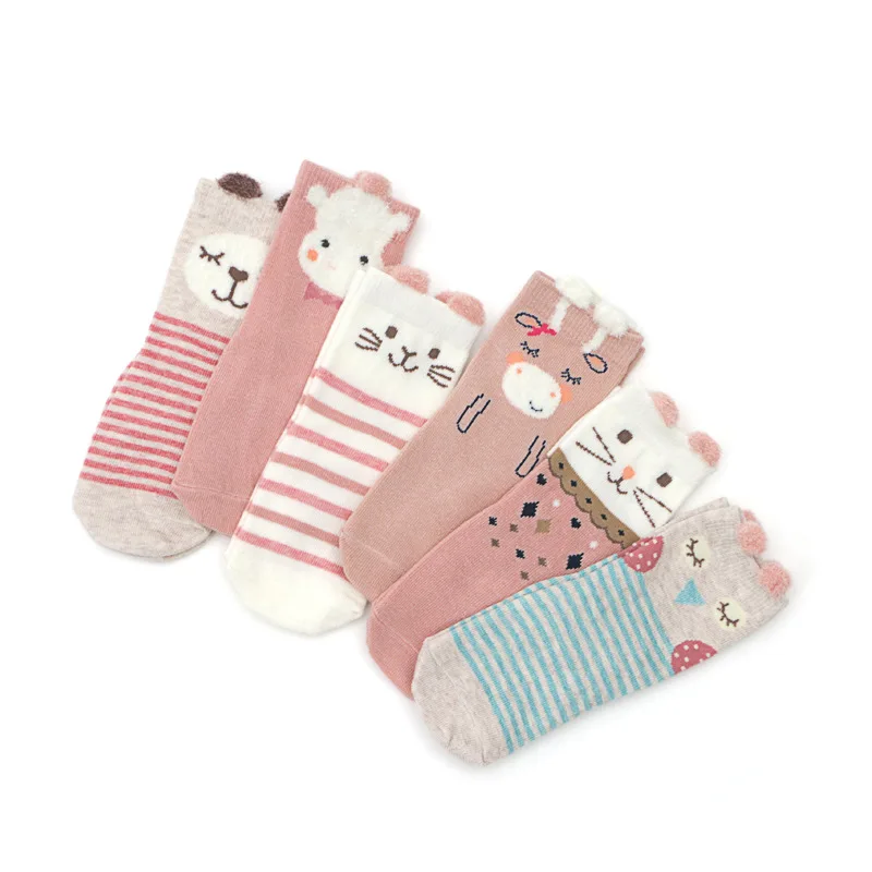 Рождественские хлопковые детские Мультяшные животные на заказ Детские Вязаные гольфы