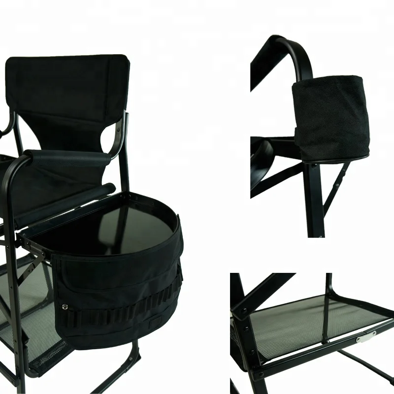 Onwaysports Black Folding Portable Make Up Chair Professional Custom Aluminium Makeup Artist Chair
