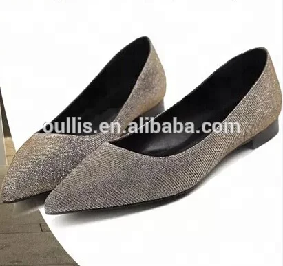 Wholesales Shiny Glitter pointed toe Woman Flat Shoes CP6912