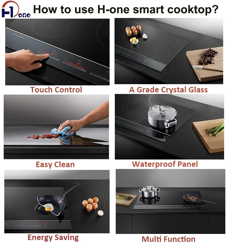 Burner Cooker Ceramic Cooktop Easy Use for Cooking Built in 220V 3 Black Electric Household Ceramic Glass Kitchen Products 220