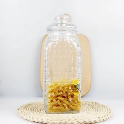 Best selling glass canister cookie jar wholesale with stopper lid 2000ML 1300ML 600ML