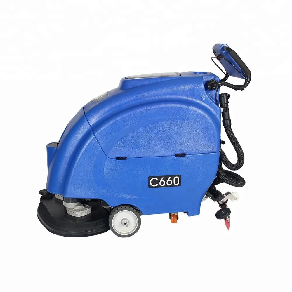 C660 industrial dry battery power automatic floor cleaning machine with Italy Ametek suction motor dry cleaning machine