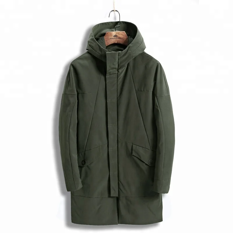 Latest Design Hooded Autumn Winter Fashion Long Mens Slim Fit Korean Jackets