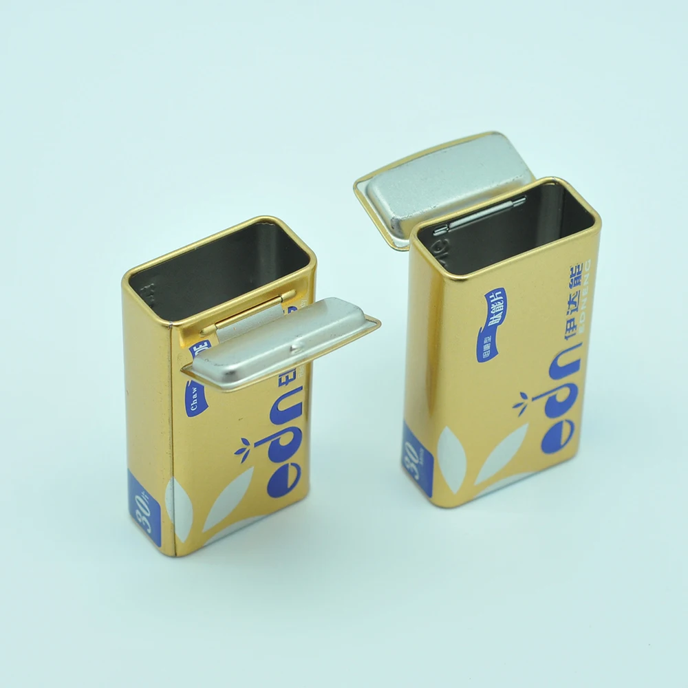 Tin box Small hinge flip chewing gum tin box mint candy case mint tin