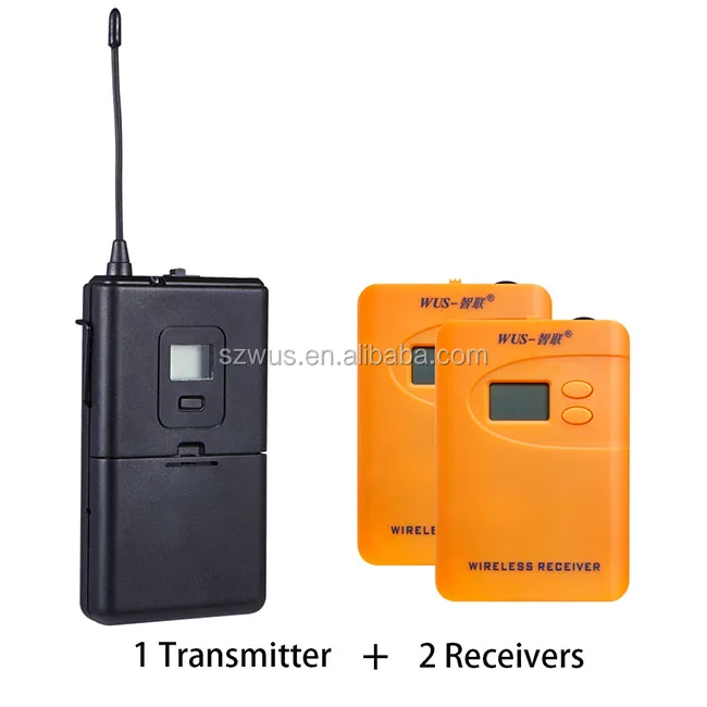 
Customizable Channel UHF 2 A Batteries Powered Professional Museum Audio Guide Equipment with Earpiece Listening Device 