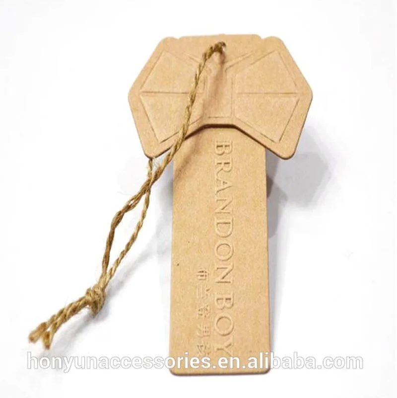 Factory Customized Printed Logo Craft Tags Small Brown Kraft Paper Hang Tags with String