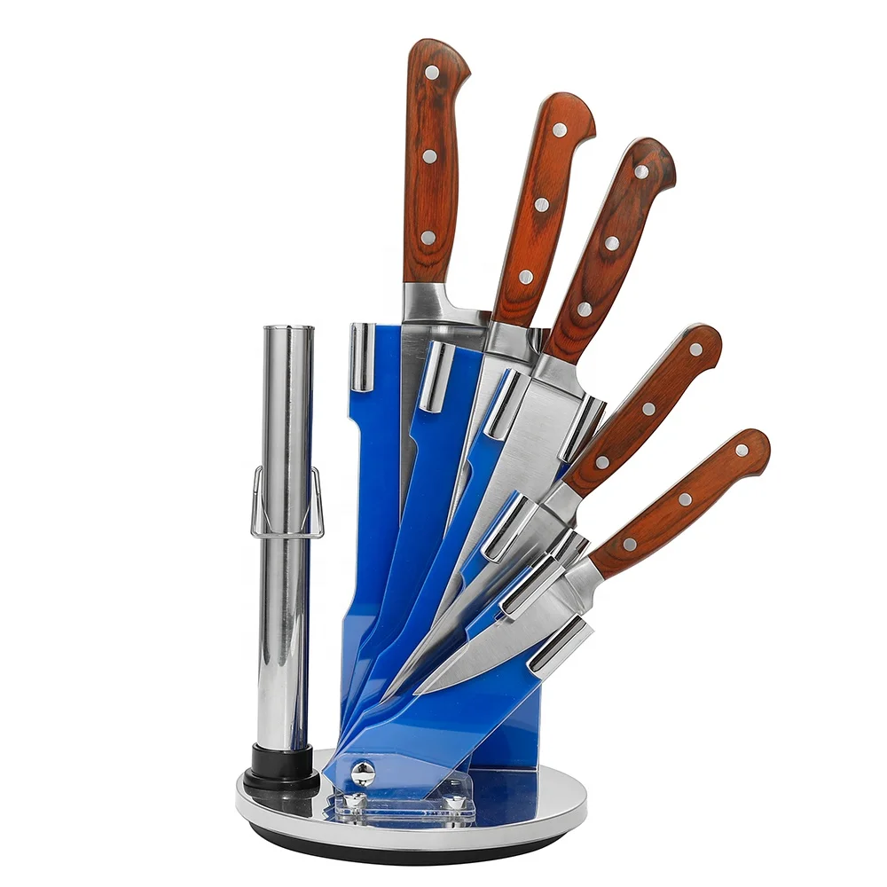 
Rotatable base design acrylic kitchen knife block knife stander holder 