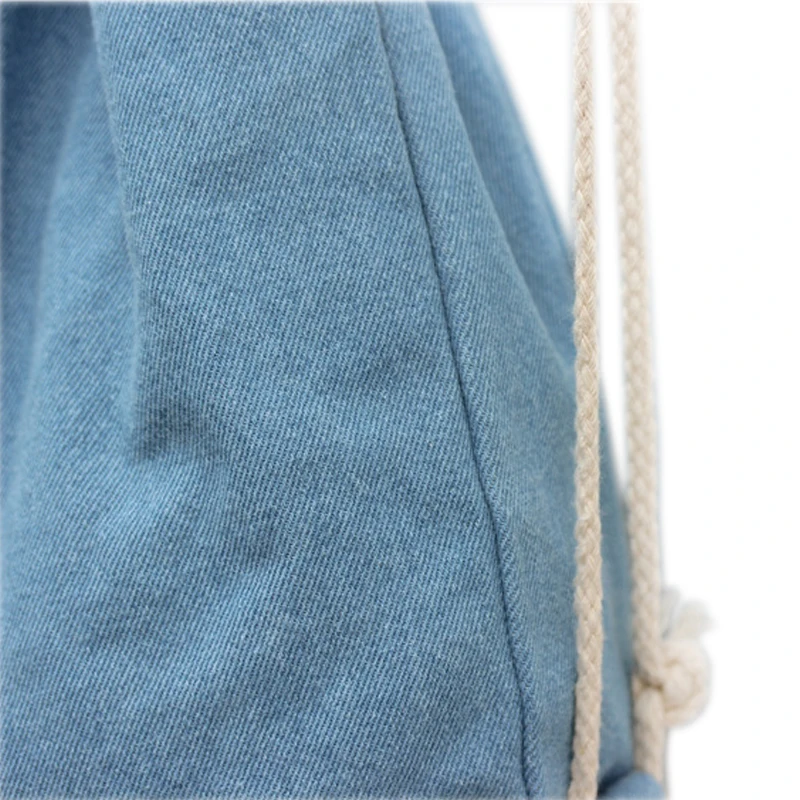 
Fashion Denim Drawstring Style Backpack School Bag For Wholesale 