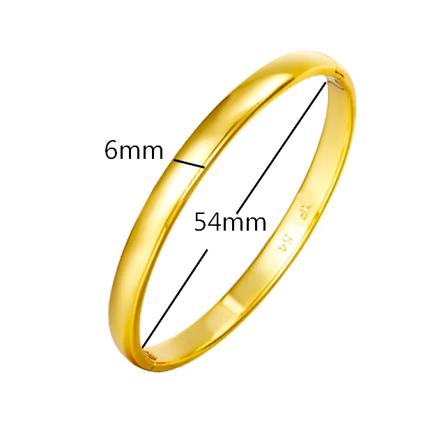 52508xuping Special Offer 6mm 24k Gold Jewelry Bangle, Classical Design Economical Wedding Party Women Jewelry Bangle