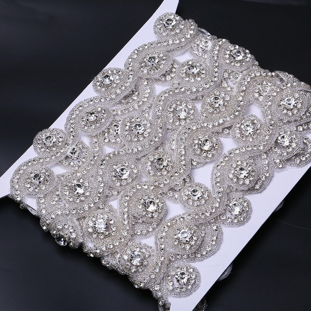 XULIN Clear AB Silver Gold Bodice Crystal Rhinestone Appliques for Dresses belt