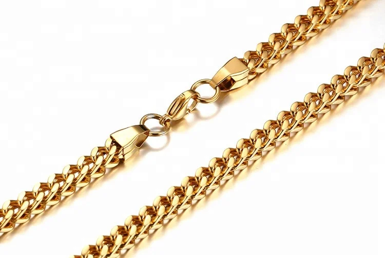 Wholesale 316l stainless steel 18k italian gold franco chain