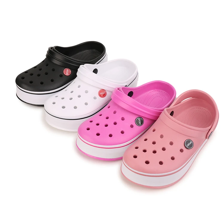 
High-level Lady Thick Bottom EVA Clog New Pink/White/Black Garden EVA Shoes Waterproof 