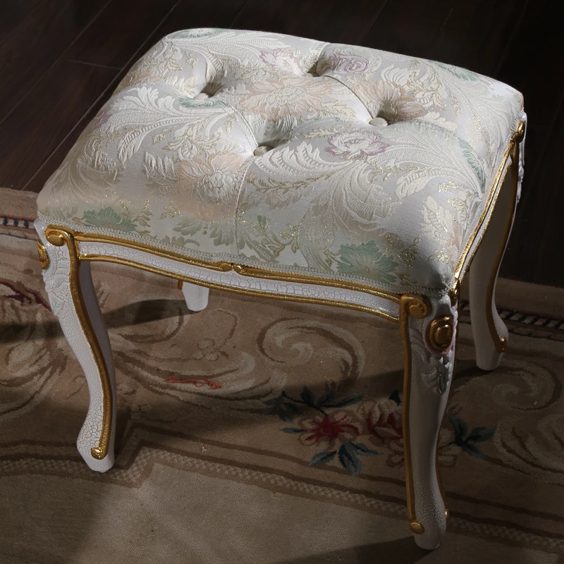 Роскошная деревянная мебель для спальни-позолоченный табурет ручной работы в стиле барокко