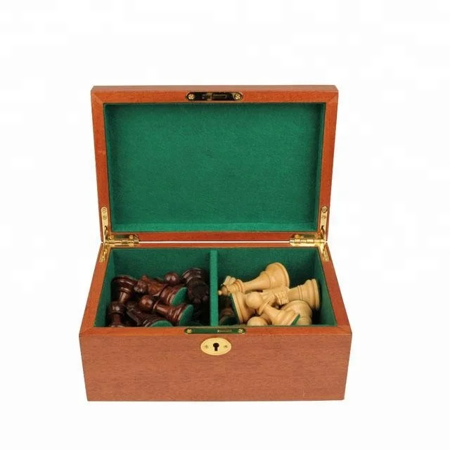custom design mahogany wood chess wooden box