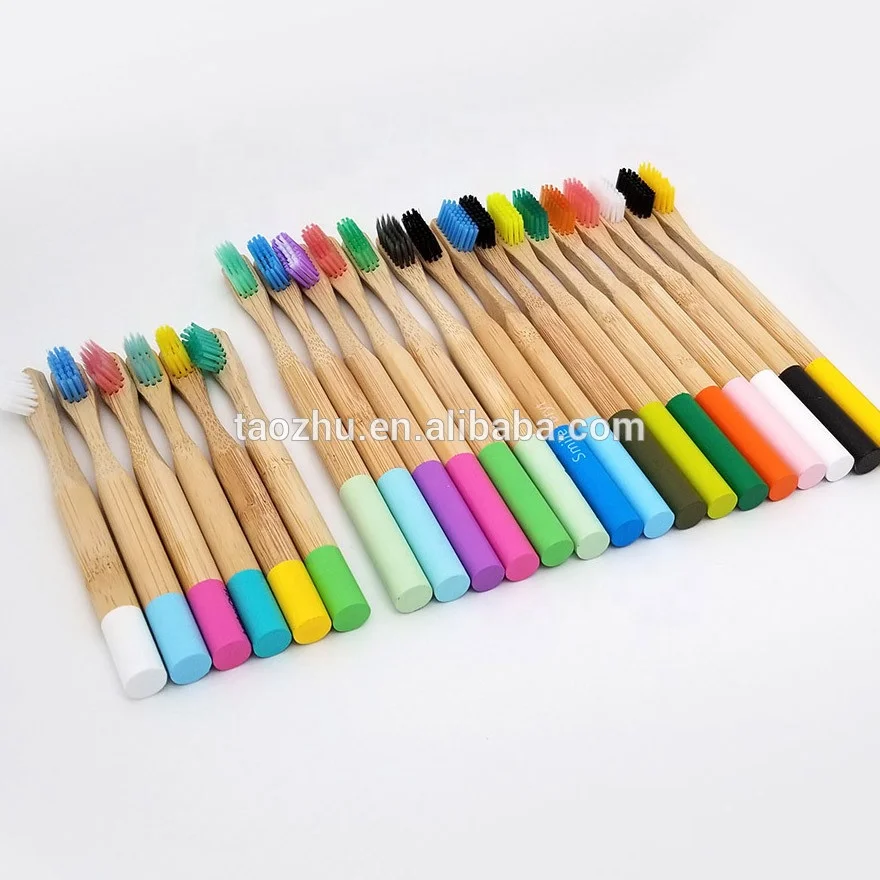 Natural Bamboo Toothbrush unpainted 100% Biodegradable Organic Escova de dentes de bambu with charcoal bristles