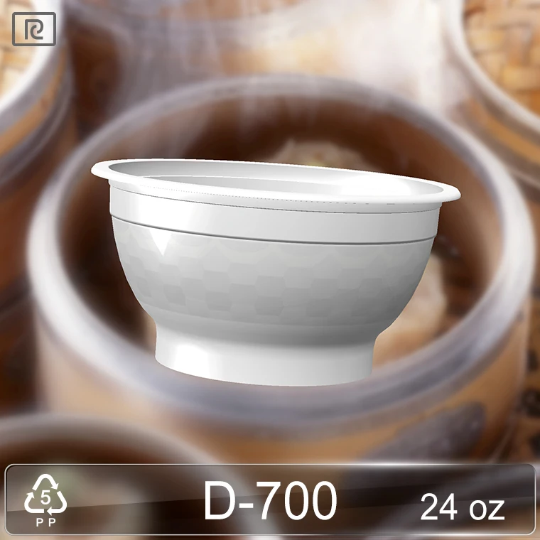 KL01 12/15/24/36oz white clear transparent disposable custom printed - plastic PP container salad bowl with lid