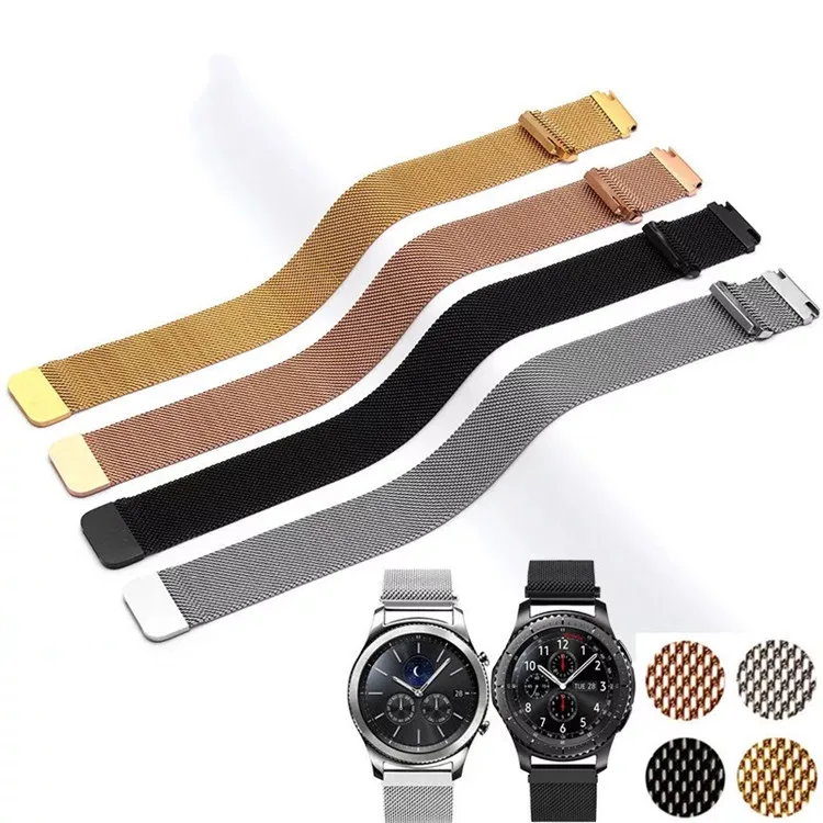 Ремешок для часов из нержавеющей стали, быстросъемный Браслет «Миланская петля» для смарт-часов Amazifit Huawei Xiaomi, 22 мм 20 мм