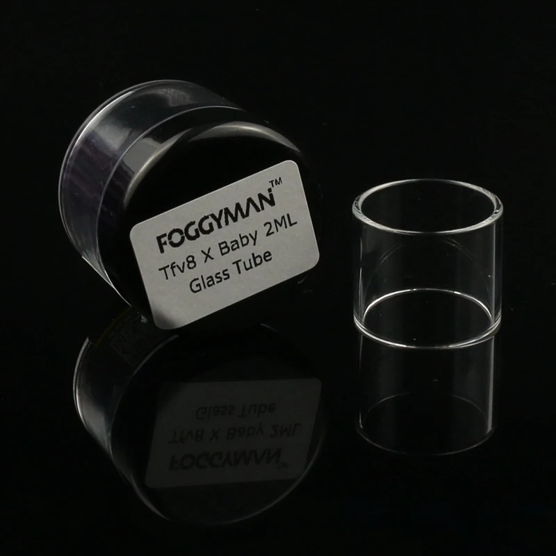 Foggyman 2ml 4ml straight and bulb  Pyrex replacement glass tube for tfv8 x baby atomizer vape