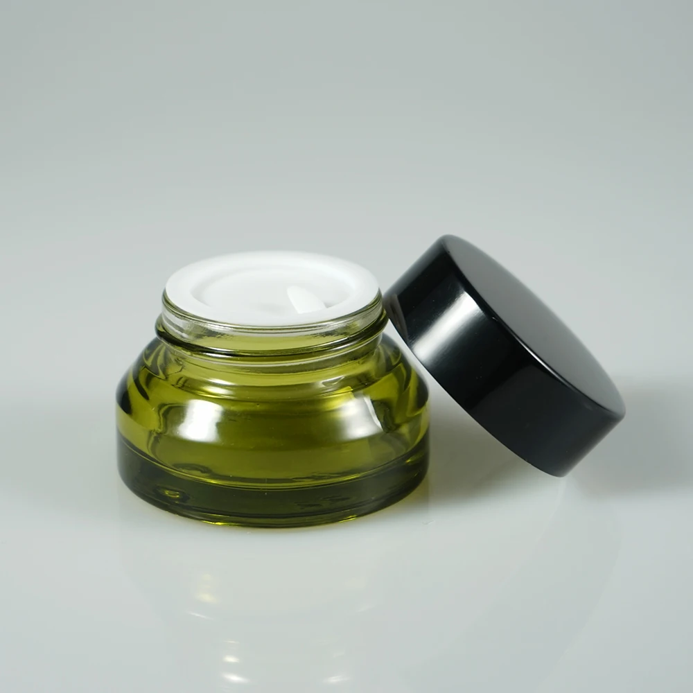 15g 30ml 50g glass cream jar with screw lid / lotion cream container for sugar scrub, body butter, lip gloss, powder, balm