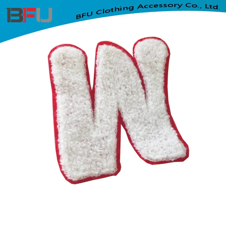high quality custom chenille letter H patches custom letter H patch