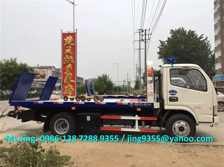 2019 New DFAC light wrecker tow truck, 3 ton flatbed towing truck sale in Philippines