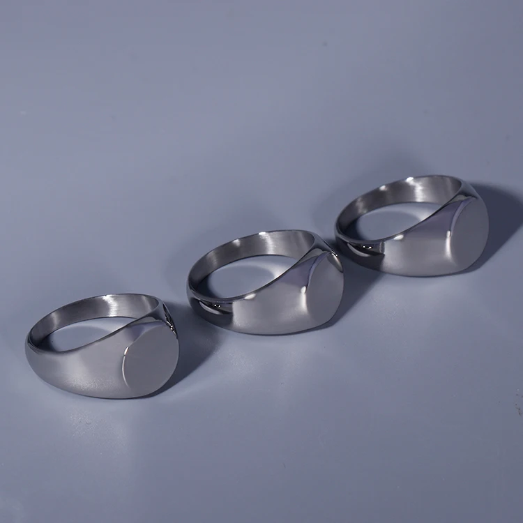 Custom Jewelry Round Stainless Steel Ring Blank Engraved Sign Simple Rings For Men